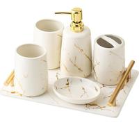 Set de salle de bain en 5 parties - Blanc