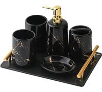 Set de salle de bain en 5 parties - Noir