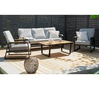 HOME DELUXE Salon de jardin MARABA – Aluminium | Salon moderne et résistant aux intempéries pour terrasse et jardin