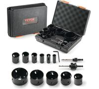 Set de scies cloche VEVOR bimétal, 11 pièces de lames de scie cloche, jeu de scies cloche bimétal Accessoires pour perceuse, scies cloche professionnelles pour percer le bois, le fer, le plastique et
