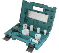 Set de scies cloches BiM Makita Contient : 19, 22, 29, 38, 44, 57mm - (2x) adaptateur - (2x) foret de centrage