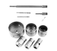Set de Scies Cloches, Scie Cloche Béton Trépan Béton Cloche pour Béton Scie à Cloche Couronne Scie Trépan Coupe-trous pour Maçonnerie en Tungstène à Tige d'extension SDS Plus, 10 pièces