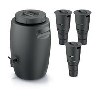 Set Seau à compost Réservoir d'engrais Réservoir pour la fabrication d'engrais avec robinet 55 L Noir Anthracite et 3x composteurs Jardin souterrain 11 L Plastique H 53 cm Seau à compost modulairePoub