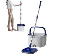 Set De Serpillière Et Seau Rotation 360 Degrés pour Sec et Humide | Serpillière En Microfibre À Essorage Et Seau Pour Cuisine Salon Chambre Salle À Manger Appartement Sous sol