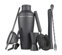 Set de shakers à cocktail, 8 pièces - Noir mat