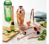 Set de shakers à cocktail en acier inoxydable, 10 pièces. Accessoires de bar rose/cuivre