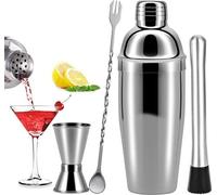 Set de shakers en acier inoxydable - 750 ml - 4 pièces - pour la maison ou le bar