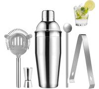 Set de shakers Vitu, 5 pièces, en acier inoxydable argenté, 750 ml