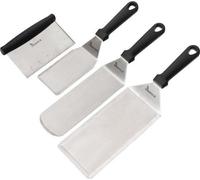 Set de spatules de barbecue en acier inoxydable - spatule de barbecue haut de gamme pour hamburgers et rôtis - Plancha Grill