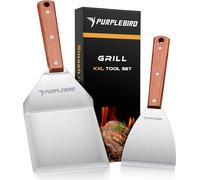 Set de spatules en acier inoxydable pour plancha Grande spatule Accessoires de barbecue Cadeaux parfaits pour les hommes Smash Burger Accessoires