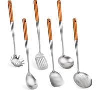 Set de spatules pour wok en acier inoxydable, 6 pièces, 43 cm
