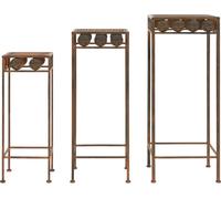 Set de supports de plantes 3 pcs Style vintage Métal rouillé