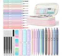 Set de surligneurs pastel avec stylos gel et porte-mines - 39 pièces