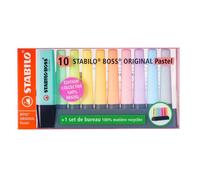 Set de surligneurs - STABILO - BOSS ORIGINAL - 10 couleurs pastel - Ambidextre - Mixte