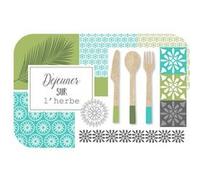 set de table 28.5 x 44 cm polypropylene opaque champetre Douceur d'Intérieur Vert G