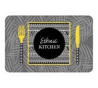 set de table 28.5 x 44 cm polypropylene opaque ethnic kitchen Douceur d'Intérieur Gris G