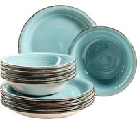 Set de table, 6 personnes, 12 pièces, turquoise