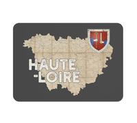 Set de Table Dessous en Caoutchouc Noir - Haute Loire 43 Departement Le PUY en Velay Carte Ancienne Rare - Grand Format 39,5 x 28,5 cm