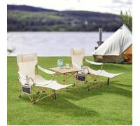Ensemble de meubles de jardin 'Bellante' 3 pièces en textile tissé Beige