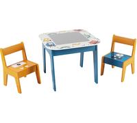 Set de table et de chaises pour enfants "Monster" de Ginger Home - Table multifonctionnelle avec 2 chaises pour les briques de construction, la peinture et l'apprentissage