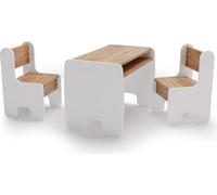 Set de table et deux chaises pour enfants - blanc/chêne artisanal or