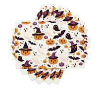 Set de Table Lavable, Coton Et Lin Lot de 2 Sets de Table Lanterne Citrouille Fantôme | Lavable Napperons, Halloween Dessin Animé, Hitzebeständig und rutschfest pour Repas, Fêtes