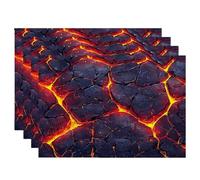 Set de Table Lavable, Lot de 4 Pierre Sets de Table Rectangulaire 40x30cm, Résistant à la Chaleur, Antidérapant, Facile à Nettoyer et Stocker, pour Fête à la Ferme Decor, Cadeau Femme, (Magma) -2625
