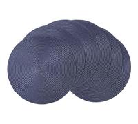 Set de Table Lot de 6 Rond, 36cm, Bleu | Lavable Plastique Résistant à la Chaleur Sets de Table pour Cuisines Restaurants et hôtels