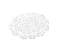 Set De Table Ovale Boho Style Dentelle Ovale Tapis de Salle à Manger Nappe au Crochet Vintage Fait à la Main au Crochet Coton Bord napperons décoratif Restaurant Coaster(White)