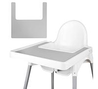 Set de table pour chaise haute, en silicone durable, propre et hygiénique, adapté pour Ikea Antilop Highchai, pour les tout-petits et les bébés (gris clair)