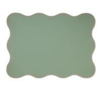 Set de table rectangle Opjet Paris Juliette façon cuir Vert bordure beige 33 x 45cm