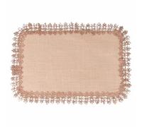 Set de Table rectangulaire Beige 45 x 30 cm en Jute, Bordure brodée