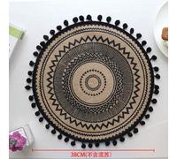 Set de table rond avec pompon, set de table en lin et jute, tapis de pot de fleurs, tapis de table de salle à manger de style bohème isolant pour la cuisine et le restaurant, nappe de mariage, décorat
