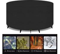 Set de table rond en tissu Oxford 420D pour l'extérieur, imperméable, coupe-vent, résistant aux UV, noir, 200 x 80 cm