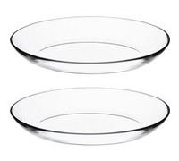 Set de table, service de 2 assiette creuse ovale, plat de service en verre transparent - Diamètre 33 x Profondeur 25 x Hauteur 4.4 cm - JUANIO - Transparent G