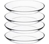 Set de table, service de 4 assiette creuse ovale, plat de service en verre transparent - Diamètre 25 x Profondeur 19 x Hauteur 3.4 cm - JUANIO - Transparent G