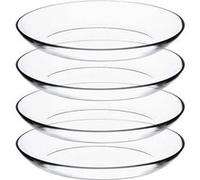 Set de table, service de 4 assiette creuse ovale, plat de service en verre transparent - Diamètre 33 x Profondeur 25 x Hauteur 4.4 cm - JUANIO - Transparent G