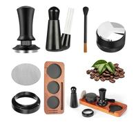 Set de Tamper Espresso 51mm, Kit d’Accessoires pour Machine à Espresso 7Pcs | Tamper à Café avec Outil WDT, Distributeur, Entonnoir de Dosage, Puck Screen, Brosse&Station Tamper, Accessoires Café