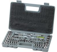 Set de tarauds VEVOR Tarauds machine 40 pièces, tarauds pour carottage Set de tarauds en acier à roulement Tarauds machine y compris 17 x tarauds, 17 x formes à découper Mallette de transport Impérial