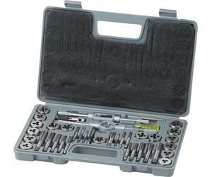 Set de tarauds VEVOR Tarauds machine 40 pièces, tarauds pour carottage Set de tarauds en acier à roulement Tarauds machine y compris 17 x tarauds, 17 x formes à découper Mallette de transport Impérial