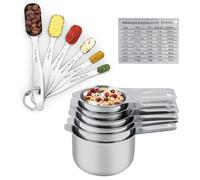 Set de tasses et cuillères Ejoyous 304 en acier inoxydable, 13 pièces, cuisine