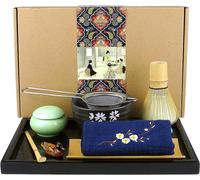 Set de thé matcha japonais avec fouet, pelle et bol