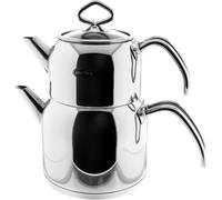 Set de théières de haute qualité en acier inoxydable 18/10 - Parfait pour chaque pause thé 0,7L+1,5L