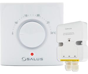 Set de thermostat d'ambiance sans fil Salus avec thermostat analogique ERT20TXB et récepteur radio en saillie SSR868