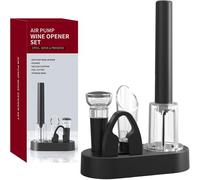 Set de Tire Bouchon Pompe à Air, Inclut Ouvre Bouteille Pression Pneumatique, Coupe-Capsule, Bouchon Bouteille, Verseur & Base, Portable pour Maison Fête, Cadeau pour les Amateurs de VinCable USB C C