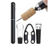 Set De Tire Bouchon Pompe À Air, Ouvre-Bouteille De Vin Avec Bouteille À Pression D'air, Coupe-vin, Bouchon Bouteille & Verseur, Professionnel Vin Accessoire Pour Maison Fête Mariage
