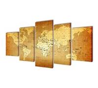 vidaXL Set de toiles imprimées Carte du monde