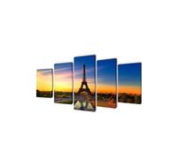 Set de toiles murales imprimées Tour Eiffel 200 x 100 cm