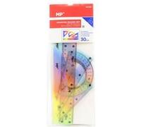 Set de traçage Flexi Rainbow 4 pièces - 2 équerres avec 1 règle 30cm et 1 rapporteur