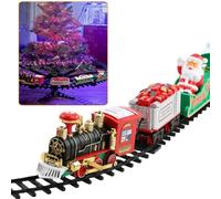 Set de train miniature de Noël avec lumières et sons, cadeau électrique livré express par le Père Noël pour les enfants